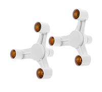 KONTONTY Adattatore per Portalampada Bianco E27 Triplo Lampada LED Risparmio Energetico in Abs Installazione Facile per Uso Domestico Confezione da 2 Pezzi
