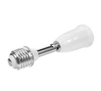 KONTONTY Adattatore Portalampada E27 Testa Snodata a 360°, Estensione in Abs per Presa Lampada Standard, Convertitore di Base Lampadina Bianco per Uso Domestico