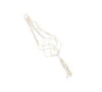 KONTONTY Appendi Ukulele in Macramè di Cotone e Lino Bianco 98cm, Supporto da Parete per Decorazione Giardino e Contenitore per Fioriere Elegante e Artigianale