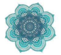 KONTONTY Asciugamano Da Spiaggia Mandala Verde Forma Di Fiore Di Loto Tovaglia Bohemia Per Esterni Stuoia Da Yoga e Decorazione Murale Per Relax e Picnic