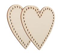 KONTONTY Base in Legno per Cestini Lavorati Uncinetto 2 Pezzi Forma Cuore Strumenti Fai da Te per Intrecciare Cestini Colore Cachi Adatto per Progetti di Cesto