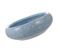 KONTONTY Ceramic Ink Brush Washer for Chinese Calligraphy Large Ice Crackle Design and Easy to Clean Art Tool for Sumi Painting Ink Storage Holder