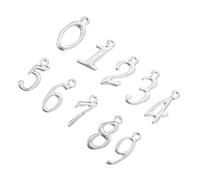 KONTONTY Charms Numerici 0-9 in Lega Argento 50 Pezzi per Gioielli Fatti a Mano Versatili e Adatti a Portachiavi e Progetti DIY alla Moda e Graziosi
