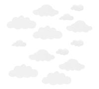 KONTONTY Clouds wall decals, stickers clouds small, bianco, PVC, 96 pezzi, decorazione creativa, per cameretta e playroom