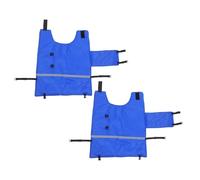 KONTONTY Coperta per Vitelli Oxford 2 Pezzi Strisce Riflettenti, Gilet Riscaldante e Antivento per Protezione Invernale in Stalla, Abbigliamento Caldo per Polpacci