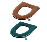 KONTONTY Coprisedile WC Caldo Imbottito con Cerniera, Copriwater Lavabile e Riutilizzabile per Sedili Rotondi Bagno, Set 2 Pezzi per Uso Invernale e Comfort Domestico