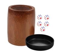 KONTONTY Dadi in Bambù con Supporto e Dadi Resistenti per Giochi da Bar Intrattenimento Portatile e Riunioni Sociali Accessorio Sostenibile ed Ecologico