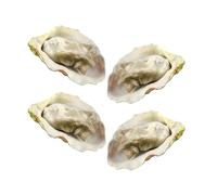 KONTONTY di Ostriche Finte in PVC 4 Pezzi Cibo Giocattolo Realistico per Cucina Giocattolo e Playset Ristorante Accessorio Fotografico di Frutti di Mare per Giochi di Finzione