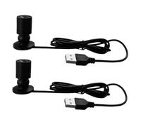 KONTONTY Faretti LED USB per Esposizione Gioielli, Piccoli Faretti da Interno Base Stabile, Luce Bianca 1w, Set 2 Pezzi per Vetrine e Mobili Domestici