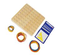KONTONTY Geoboard in Legno per Elastici e Carte Educative Gioco Montessori per Imparare Forme Geometriche Sviluppo Creatività e Abilità Motorie Strumento Didattico Matematico per Bambine