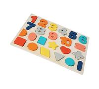 KONTONTY Giocattolo Educativo in Legno Per Ragazzo Ragazza Giocattolo Didattico Numero Cognitivo Blocchi Di Forme Identificazione Visiva Apprendimento Precoce