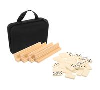 KONTONTY Gioco da Tavolo Domino 28 Tessere con 4 Supporti e Custodia | Resina e Legno, Stampa Chiara dei Punti, per Aula e Serate di Gioco, Strumento Didattico per Studenti