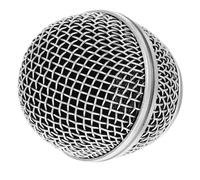 KONTONTY Griglia di Ricambio in Metallo per Microfono Dinamico Compatibile Dispositivi Wireless, Protezione Antiurto per Performance Live e Concerti, Testa Sferica Professionale Argentata