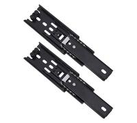 KONTONTY Guide per Cassetti Mini Nero 2 Pezzi Guide di Scorrimento per Mobili in Acciaio Laminato a Freddo, 3 Sezioni Cuscinetti a Sfera, Estensione Totale per Mobili da Ufficio e Armadi