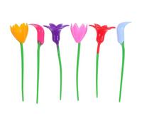 KONTONTY Marcatori per Bicchieri in Silicone 6 Pezzi Forma Fiore per Uso a Carnevale e Compleanni Colore Casuale