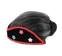 KONTONTY Parrucca Da Donna Corta Grigia Per Vecchia Signora Costume Di Halloween Parrucca Da Cosplay Per Nonna Con Chignon Per Bambini Ragazze Festa Di Halloween Cosplay