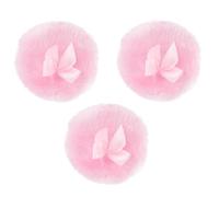 KONTONTY Piumino per Cipria e Polvere Antiprurito, 3 Pezzi a Pelo lungo Rosa, per Ragazzo Ragazza e Applicazione Sicura