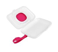 KONTONTY Porta Salviette Umide Portatile in Plastica Rosa per Ragazzo Ragazza e Mamme, Riutilizzabile e Appeso al Carrozzina, per Viaggi e Pulizie Rapide