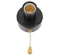 KONTONTY Portalampada Catenella e Interruttore a Strappo, Portalampada Leggero Da Parete Per Lampade a Sospensione Vintage, in Acciaio Inox, Catena Di Perline Nera 5 Cm, Per Lampade Da Lett