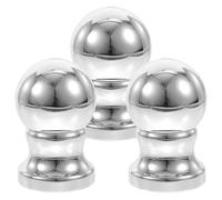 KONTONTY Puntale Girevole per Asta Portabandiera 3 Pezzi Sfera Argento Resistente alle Intemperie Fissaggio Rapido Ricambio per Aste Bandiera per Uso Interno ed Esterno Decorazione per