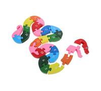 KONTONTY Puzzle Di Legno Per Ragazzo Ragazza Ragazza Forma Di Serpente Giocattolo Educativo Montessori Per Sviluppo Sociale e Visivo Color Sorting in Materiali Sicuri Utilizzo Multifunziona