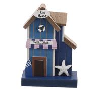 KONTONTY Scena Di Spiaggia in Miniatura Mediterranea Accessori in Legno Per Casa Delle Bambole Casa in Miniatura in Legno Tavolo Da Spiaggia Nautico Sculture Decorazione