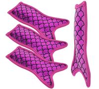 KONTONTY Set 4 Pezzi Maniche Protettive Riutilizzabili per Ghiaccioli a Forma di Sirena in Gomma e Poliestere, Colore Porpora, per Feste e Barbecue in Giardino