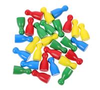 KONTONTY Set 48 Pezzi di Scacchi in Legno a Forma Umana, Accessori per Gioco da Tavolo Jump Chess e Flight Chess, Colori Assortiti Rosso Giallo Blu Verde e Gioco Educativo