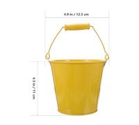 KONTONTY Set 6 Pezzi Secchielli da Spiaggia in Ferro Manico in Legno Giocattoli per Piccoli Dimensioni Compatte 125X11X9 CM per Giochi All’Aperto e Attività Creative in Colore Casuale