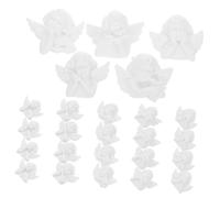 KONTONTY Set da 25 Pezzi putto Barocco Mini Fai Cadere Orecchini per Le Donne Bambole della casa delle Bambole Orecchini del Quarto di luglio Piccole Figurine di Natale Resina Bianca