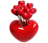 KONTONTY Set di 1 Forchettine da Frutta in Metallo con Supporto Rosso, Design Cartoon, Facili da Impugnare per Dessert e Vita Quotidiana