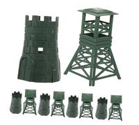 KONTONTY Set di 10 Accessori Militari in Plastica Torretta e Fortificazione, Giocattoli Realistici per Collezione Desktop e Scenari Fotografici