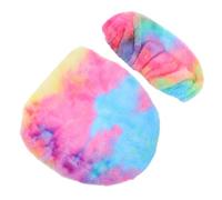 KONTONTY Set di Copriwater in Peluche Effetto Tie-Dye Copriwater Decorativo E Soffice per Coperchio del Serbatoio del Water Morbido E Confortevole