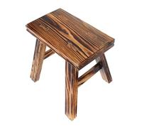KONTONTY Small Solid Wood Stool Height Stable Step Stool For Indoor Sitting And Plant Stand With Rounded Corners And Smooth Finish Compact Rustic Design For Home Use
