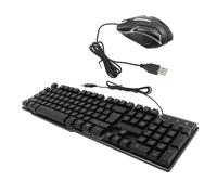 KONTONTY Tastiera Mouse Retroilluminati USB Design Ergonomico Silenzioso Luminosi Colorati per Gaming e Compatibile Desktop