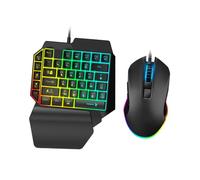 KONTONTY Tastiera Retroilluminata da Gioco con Mouse, Set Gaming per PC Domestico e Dormitori, Compatto e Facile da Usare per Videogiocatori Principianti