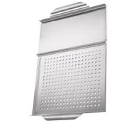 KONTONTY Teglia Barbecue Quadrata in Acciaio Inossidabile con Doppia Maniglia Piastra Grill Forata Antiscivolo per Casa e Feste Compatta e Facile da Conservare