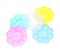 KONTONTY Vassoi per Acquerelli in Plastica per Ragazzo Ragazza Set da 100 Pezzi 5 Colori (Blu Verde Giallo Bianco Rosa) Vassoi per Miscelare Colori e Pigmenti per Pittura e Progetti Fai da Te