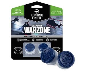 KontrolFr all of Duty: Warzone Performance Thumbsticks per Xbox One e Xbox Series X | 2 levette ibride a profilo alto | Blu/Grigie