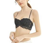 Kontvom Donne Push Up Balconette Bra Sexy 1/2 Cup Pizzo Half Cup Bra Leggermente Foderato Mensola Ferretto Reggiseno Red Carpet