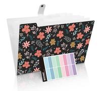 KONVINIT Cartella Portadocumenti a4 Modello floreale Cartelle Soffietto Portadocumenti Espandibil Documenti Organizer con 6 Tasche Portadocumenti a4 Bambina Capacità elevata