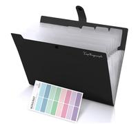 KONVINIT Cartella Portadocumenti a4 - Porta Documenti a4 Organizer Documenti Cartelle Soffietto Portadocumenti Espandibile Chiusura con Bottone con 8 Tasche