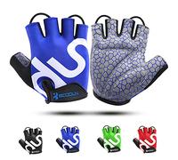 KONVINIT Guanti Ciclismo Estivi da Uomo e Donn Senza Dita Blu Guanti da Bici Traspirante Antiurto Ottimo per Bicicletta Moto Arrampicata & Altro Sport XXL