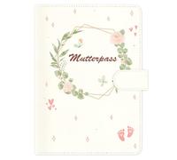 KONVINIT Mamma Copri Passaporto,Custodia per libretto sanitario in pelle con scomparti per riporre carte di assicurazione, immagini ultrasoniche, passaporto vaccinale ecc.