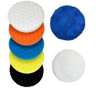 Konvixon 7 Pezzi Tamponi Lucidatura Auto 150mm, Hex Logic Tampone di Lucidatura Lavabile, Cuscinetti in Spugne per Lucidatura Auto, Kit Lucidatura Auto per Lucidatura e Ceratura di Auto