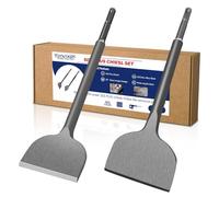 Konvixon Set di 2 Scalpelli SDS Plus, Scalpello Piatto e Angolato a 20°, 250 x 75mm, Scalpello per Ceramica Piastrelle Muro e Calcestruzzo, Acciaio legato 40Cr, Scalpello SDS per Martello Perforatore