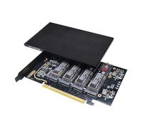 KONYEAD pcie4.0 x16 a m.2 m-Key nvme x 4 scheda di espansione ssd con dissipatore di calore, supporta 4 NVMe M.2 2280 fino a 256Gbps, scheda adattatore M2 2280 senza driver. biforcazione richiesta…
