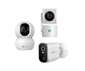 KONYKS - KO338706 - Confezione da 3 Telecamere complete per la Casa - 1 Telecamera esterna a Batteria, 1 telecamera interna PTZ e 1 telecamera con pulsante di chiamata video