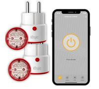 Konyks Priska Max 3 EU - WiFi + BT, funzioni avanzate V3, 16A, contatore di consumo, compatibile con Alexa e Google Home & Tuya, bianco/rosso