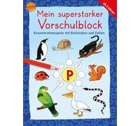 Konzentrationsspiele mit Buchstaben und Zahlen: Mein superstarker VORSCHULBLOCK